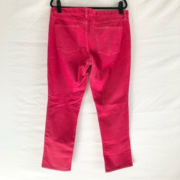 Retro J. Crew Red Corduroy Pants Matchstick Slim Fit Low Rise Size 33 - Picture 2 of 6